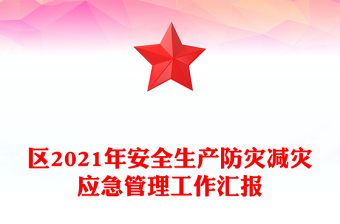 区2021年安全生产防灾减灾应急管理工作汇报
