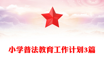 小学普法教育工作计划3篇