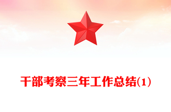 干部考察三年工作总结(1)