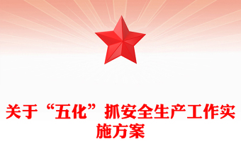 关于“五化”抓安全生产工作实施方案