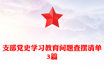 支部党史学习教育问题查摆清单3篇