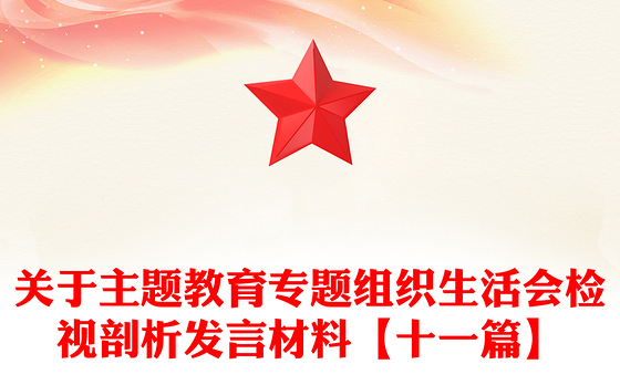 关于主题教育专题组织生活会检视剖析发言材料【十一篇】