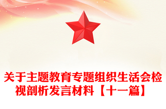 关于主题教育专题组织生活会检视剖析发言材料【十一篇】