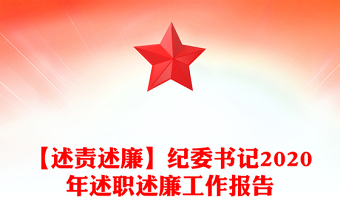 【述责述廉】纪委书记2020年述职述廉工作报告