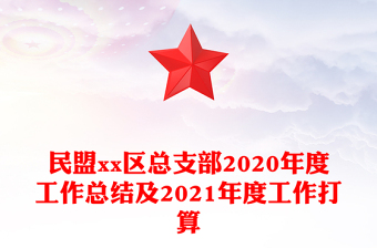 民盟xx区总支部2020年度工作总结及2021年度工作打算