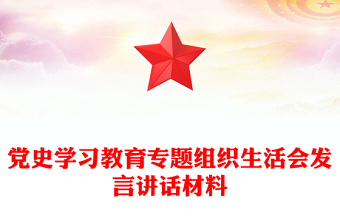 党史学习教育专题组织生活会发言讲话材料