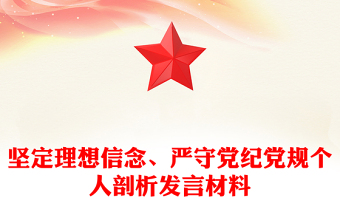 坚定理想信念、严守党纪党规个人剖析发言材料