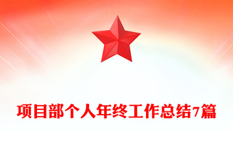 项目部个人年终工作总结7篇