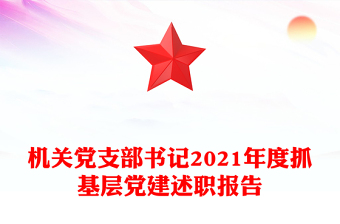 机关党支部书记2021年度抓基层党建述职报告