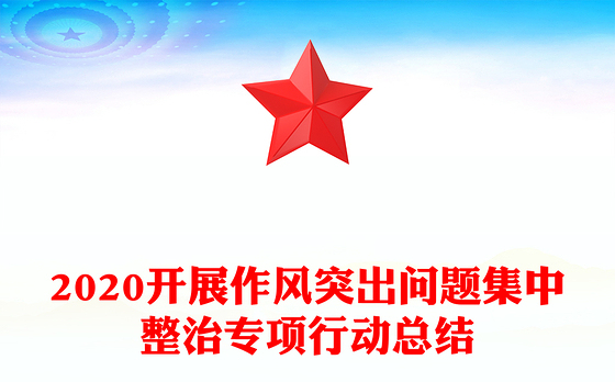 2020开展作风突出问题集中整治专项行动总结