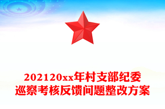 202120xx年村支部纪委巡察考核反馈问题整改方案