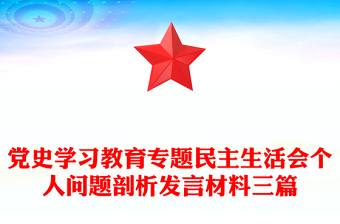 党史学习教育专题民主生活会个人问题剖析发言材料三篇