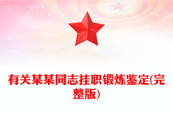 有关某某同志挂职锻炼鉴定(完整版)