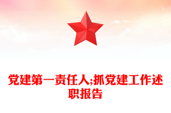 党建第一责任人;抓党建工作述职报告