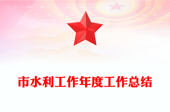 市水利工作年度工作总结