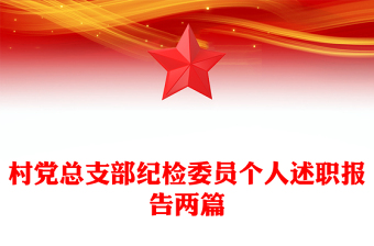 村党总支部纪检委员个人述职报告两篇