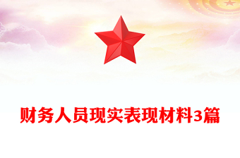 财务人员现实表现材料3篇