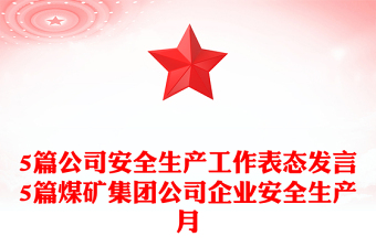5篇公司安全生产工作表态发言5篇煤矿集团公司企业安全生产月