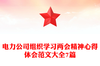 电力公司组织学习两会精神心得体会范文大全7篇