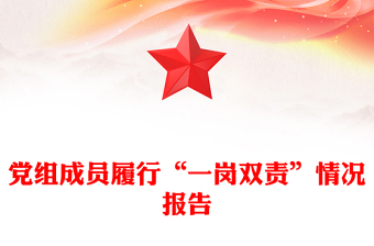 党组成员履行“一岗双责”情况报告