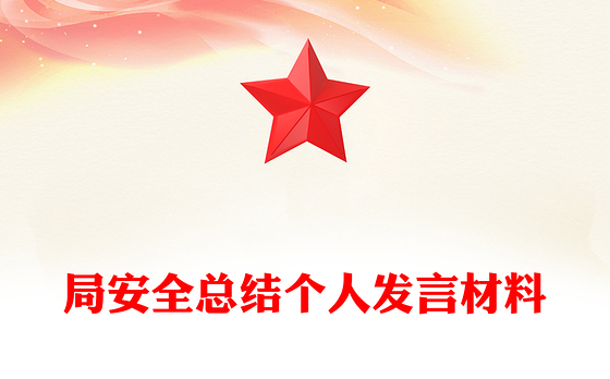 局安全总结个人发言材料