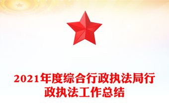 2021年度综合行政执法局行政执法工作总结