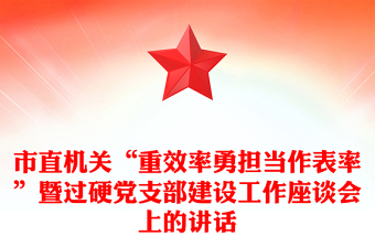 市直机关“重效率勇担当作表率”暨过硬党支部建设工作座谈会上的讲话