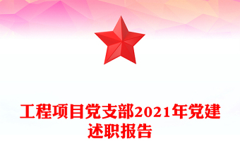 工程项目党支部2021年党建述职报告
