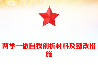 两学一做自我剖析材料及整改措施