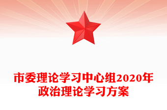 市委理论学习中心组2020年政治理论学习方案