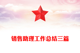 销售助理工作总结三篇