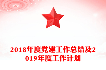 2018年度党建工作总结及2019年度工作计划