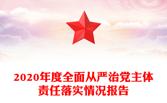 2020年度全面从严治党主体责任落实情况报告
