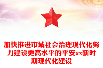 加快推进市域社会治理现代化努力建设更高水平的平安xx新时期现代化建设