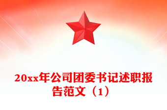 20xx年公司团委书记述职报告范文（1）