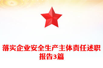 落实企业安全生产主体责任述职报告3篇