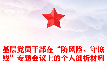 基层党员干部在“防风险、守底线”专题会议上的个人剖析材料