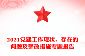 2021党建工作现状、存在的问题及整改措施专题报告