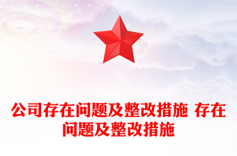 公司存在问题及整改措施 存在问题及整改措施