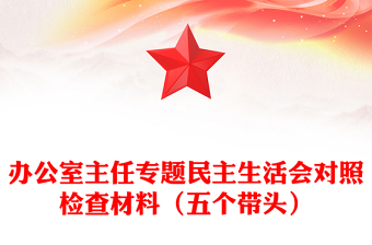 办公室主任专题民主生活会对照检查材料（五个带头）