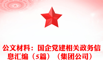 公文材料：国企党建相关政务信息汇编（5篇）（集团公司）