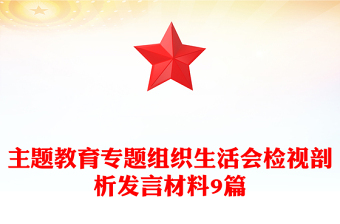 主题教育专题组织生活会检视剖析发言材料9篇
