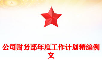 公司财务部年度工作计划精编例文