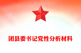 团县委书记党性分析材料