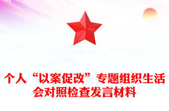 个人“以案促改”专题组织生活会对照检查发言材料