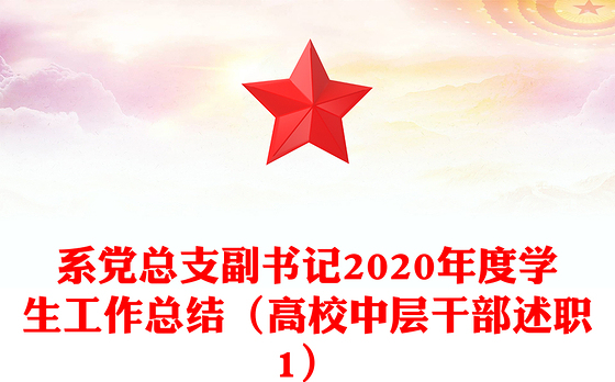 系党总支副书记2020年度学生工作总结（高校中层干部述职1）