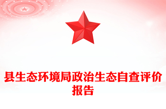县生态环境局政治生态自查评价报告