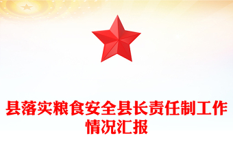 县落实粮食安全县长责任制工作情况汇报