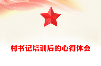 村书记培训后的心得体会