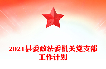 2021县委政法委机关党支部工作计划